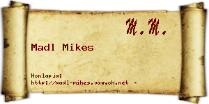 Madl Mikes névjegykártya
